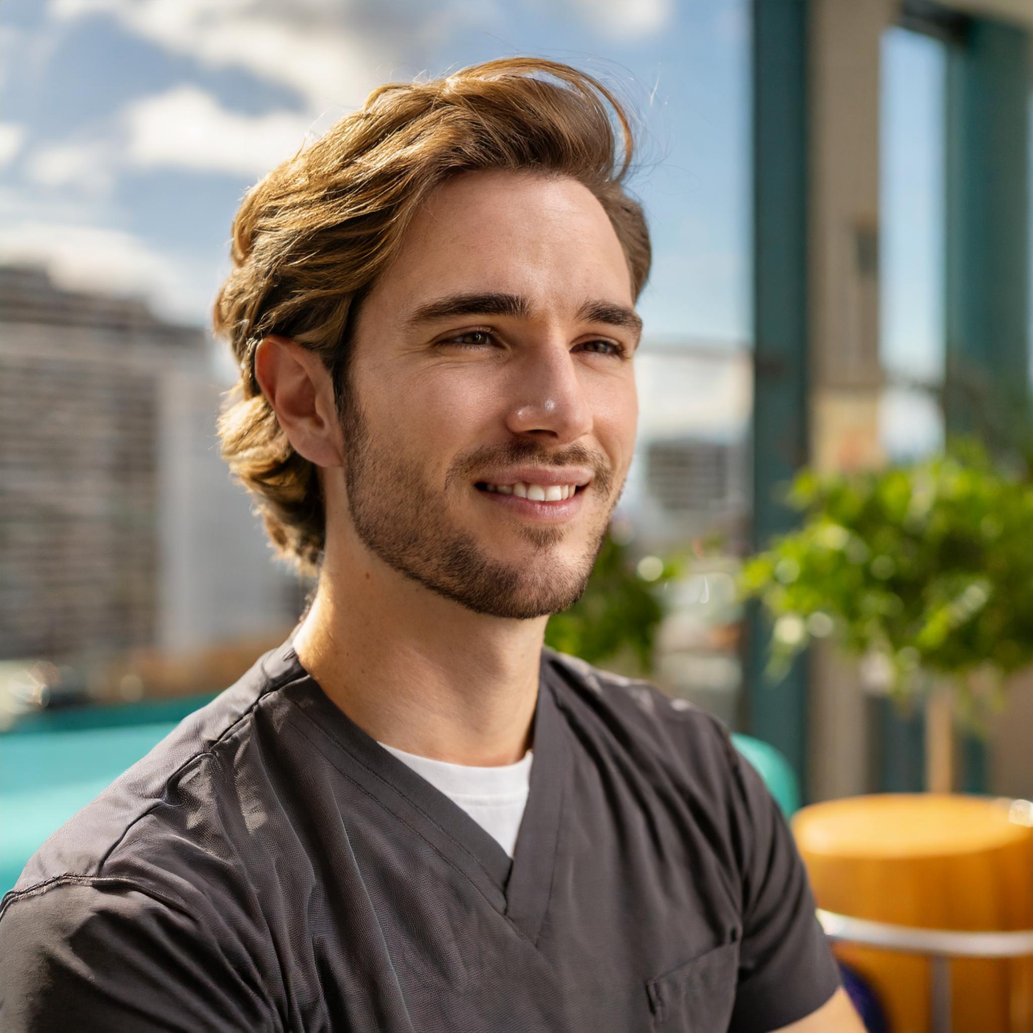 lächelnder Mensch, positive Stimmung