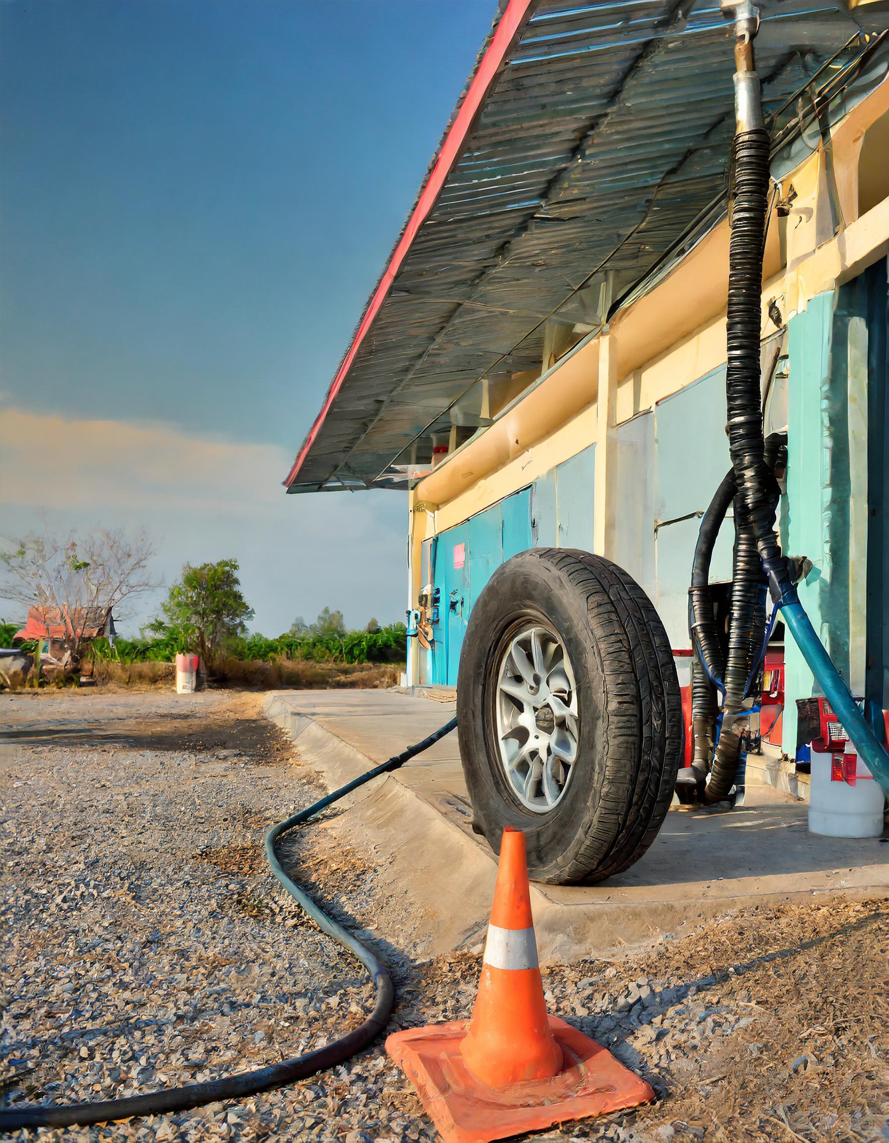 Technische Fahrzeugprüfung auf einer Hebebühne