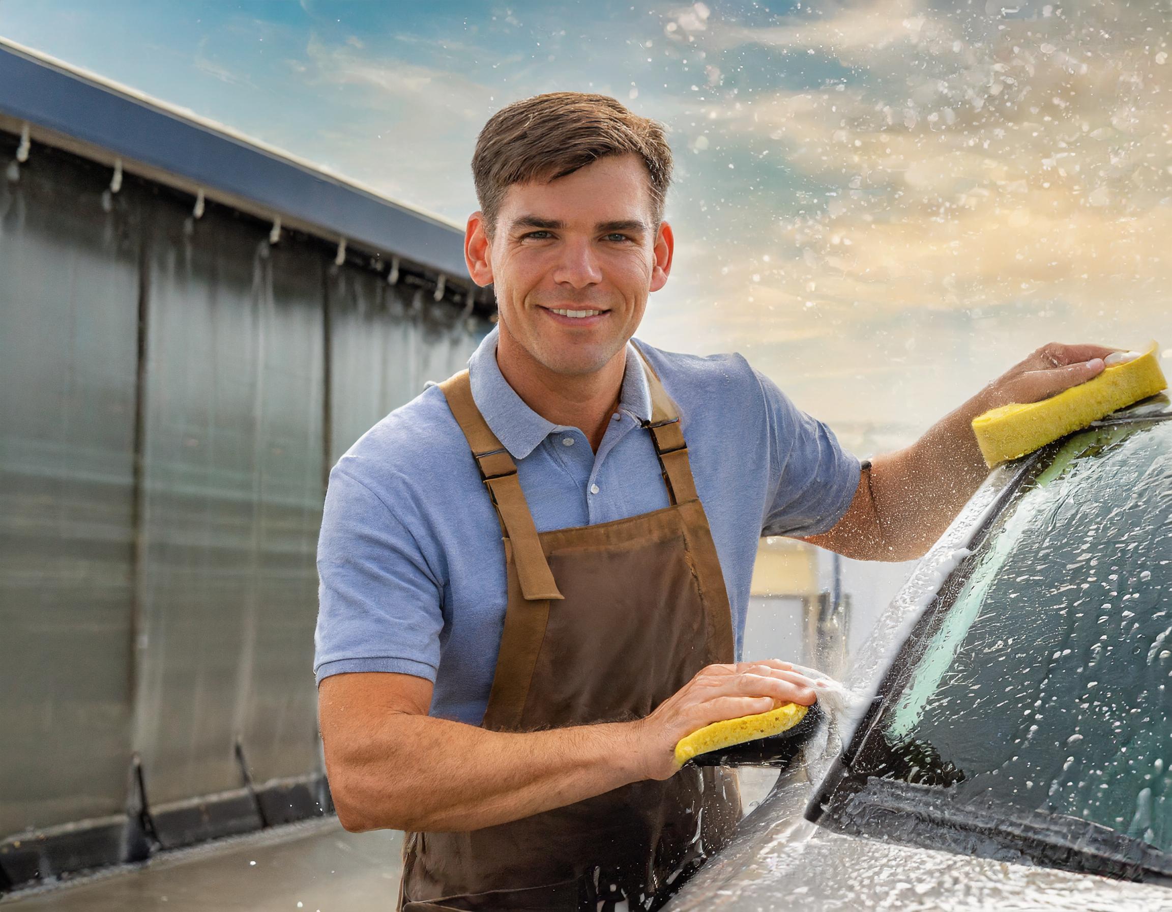 Ein Prüfer bei der Arbeit, der ein Fahrzeug inspiziert